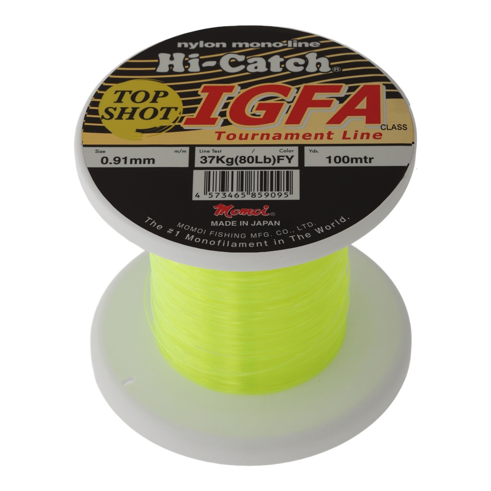 Momoi Hi-Catch IGFA Tournament Top Shot Mono Line Fluorescent Yellow 100m 80lb 0.91mm
