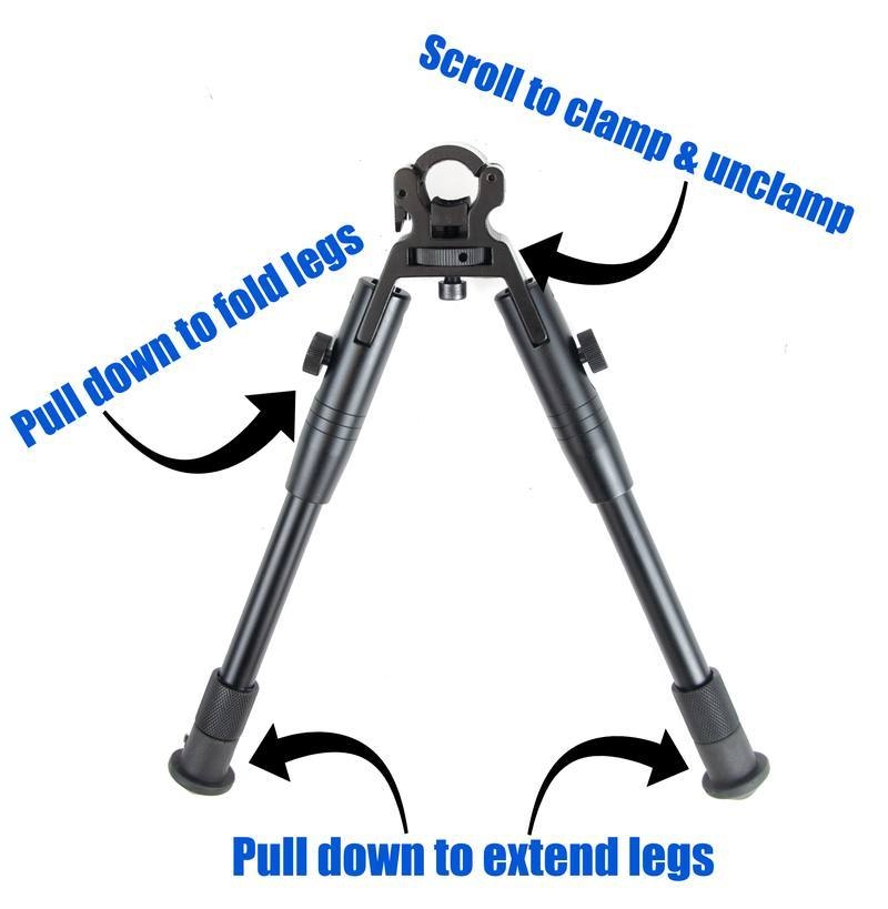 Air Chief Clamp On Air Rifle Bipod 200-250mm Adjustable & Folding