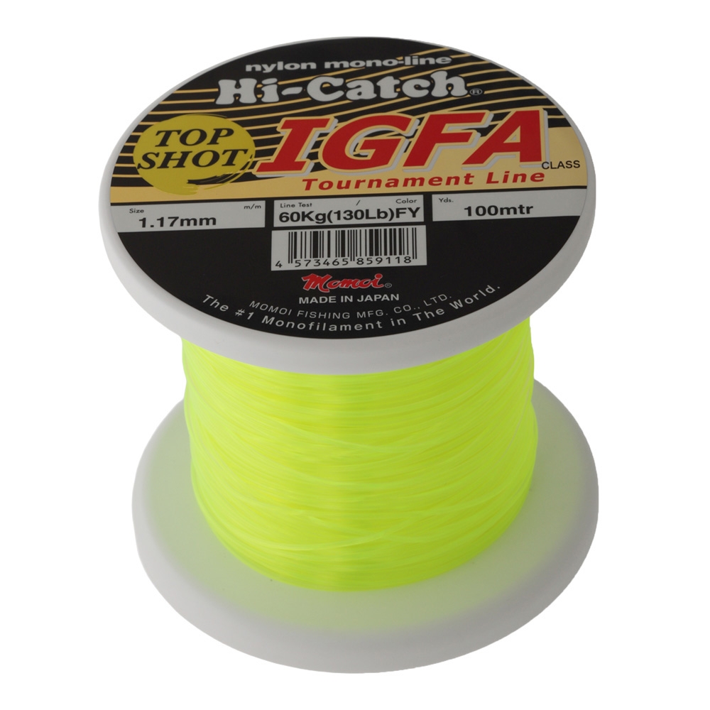 Momoi Hi-Catch IGFA Tournament Top Shot Mono Line Fluorescent Yellow 100m 130lb 1.17mm