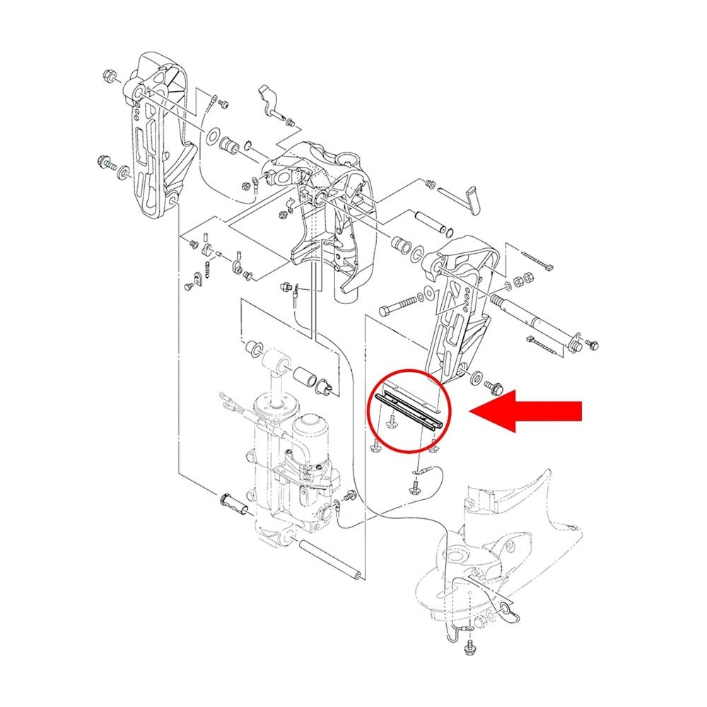 Tecnoseal Outboard Transom Bracket Anode for Yamaha 50/55/60/70/75/80/85/90HP