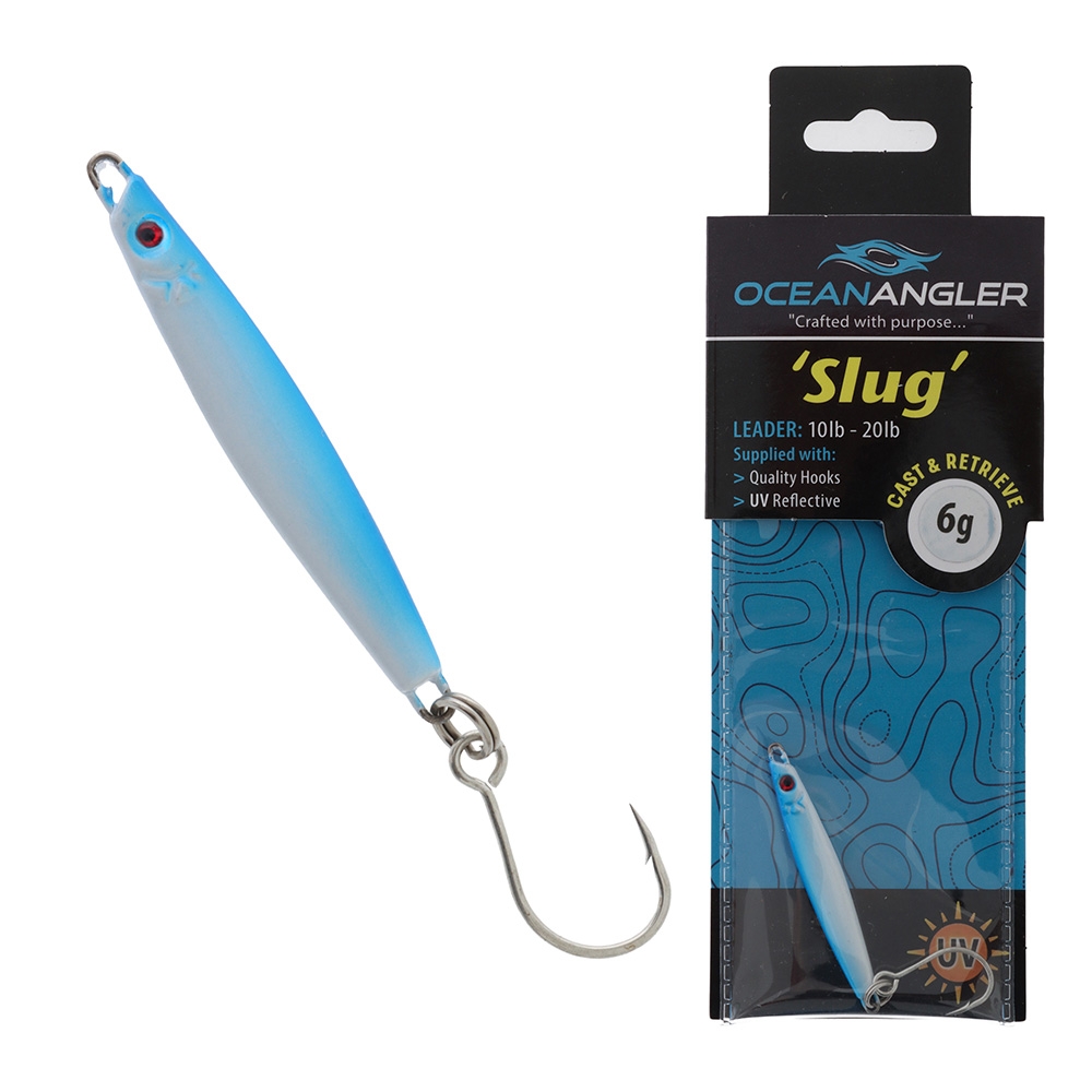 Ocean Angler Slug Micro Jig 6g Blue/White