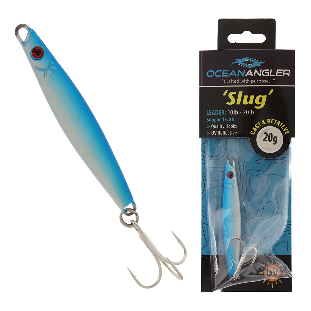 Ocean Angler Slug Micro Jig 20g Blue/White
