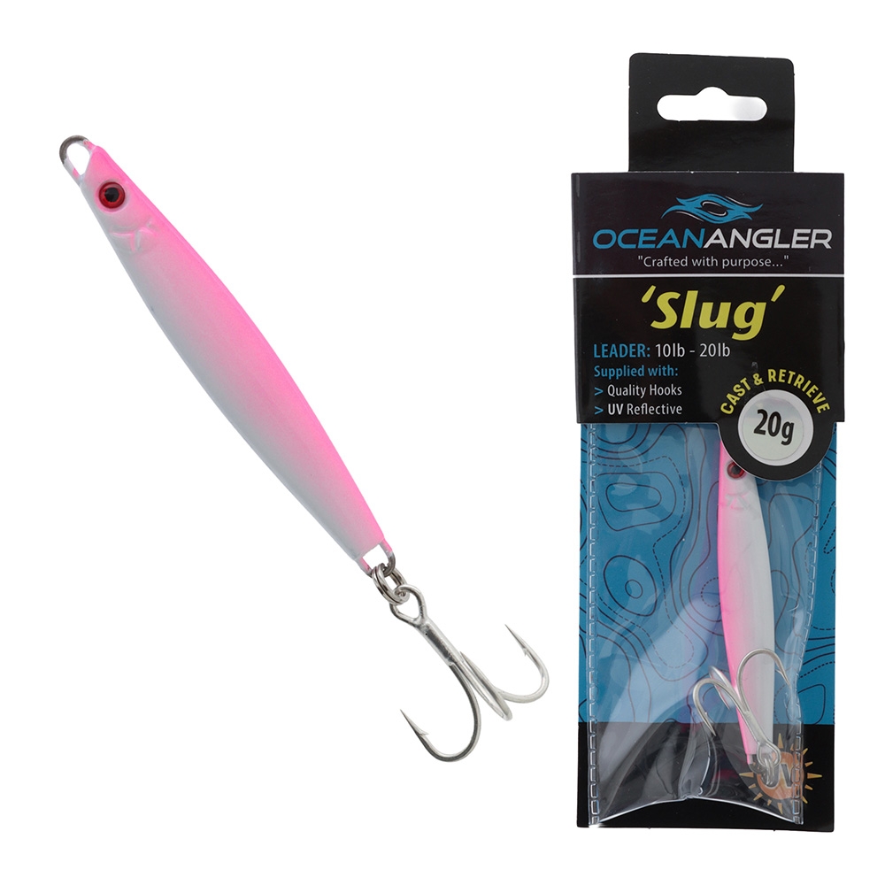 Ocean Angler Slug Micro Jig 20g Pink/White