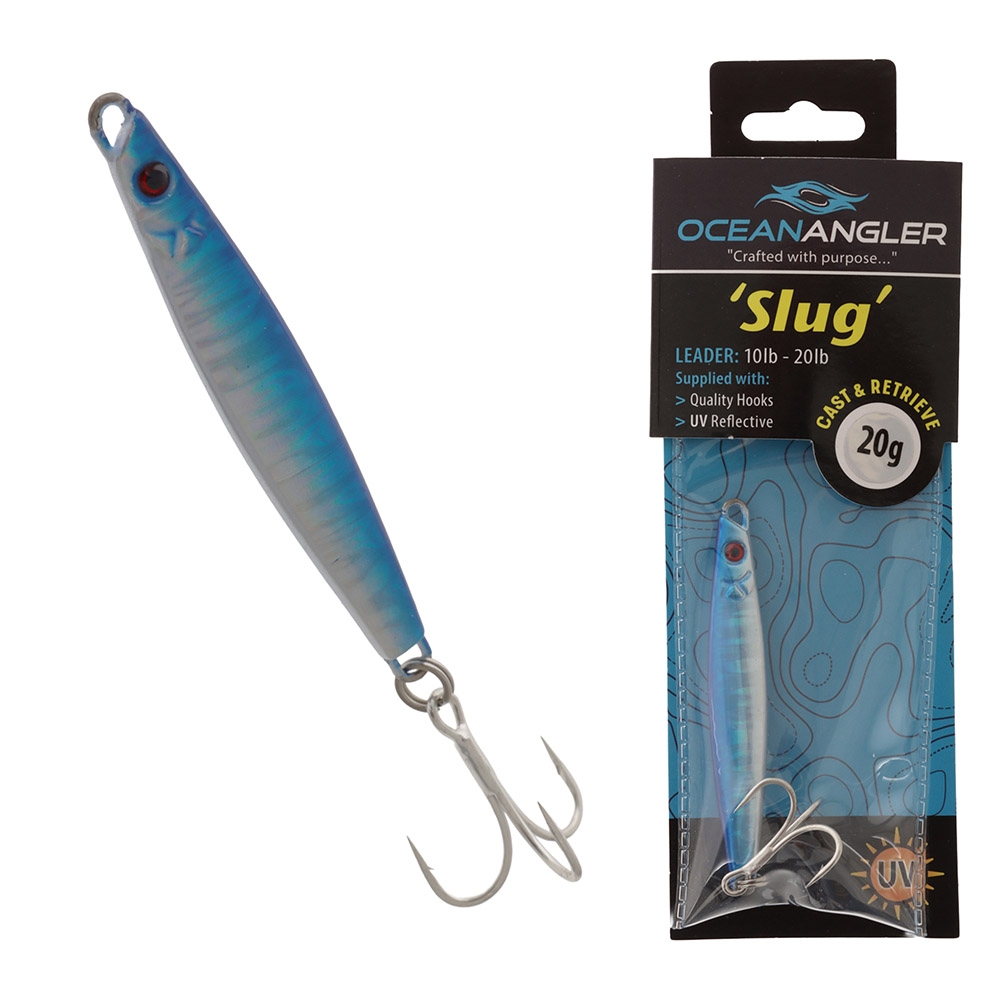 Ocean Angler Slug Micro Jig 20g Blue/Silver