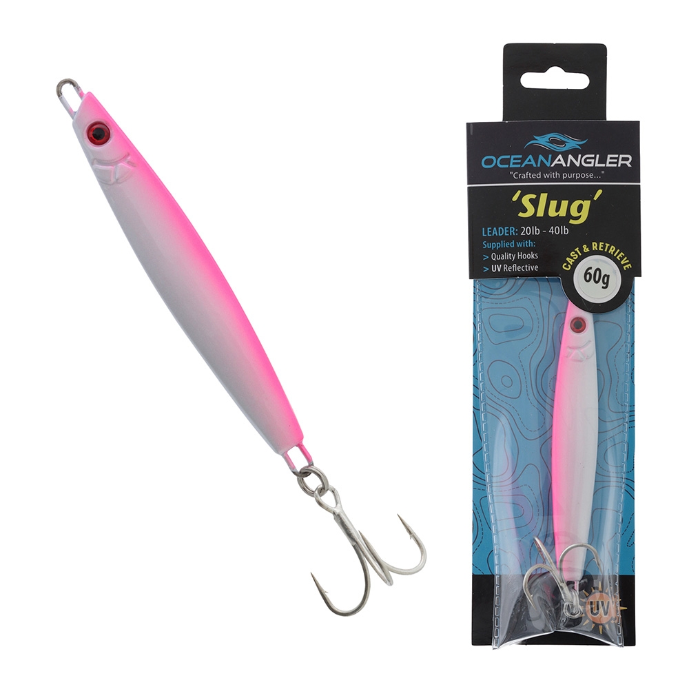 Ocean Angler Slug Jig 60g Pink/White