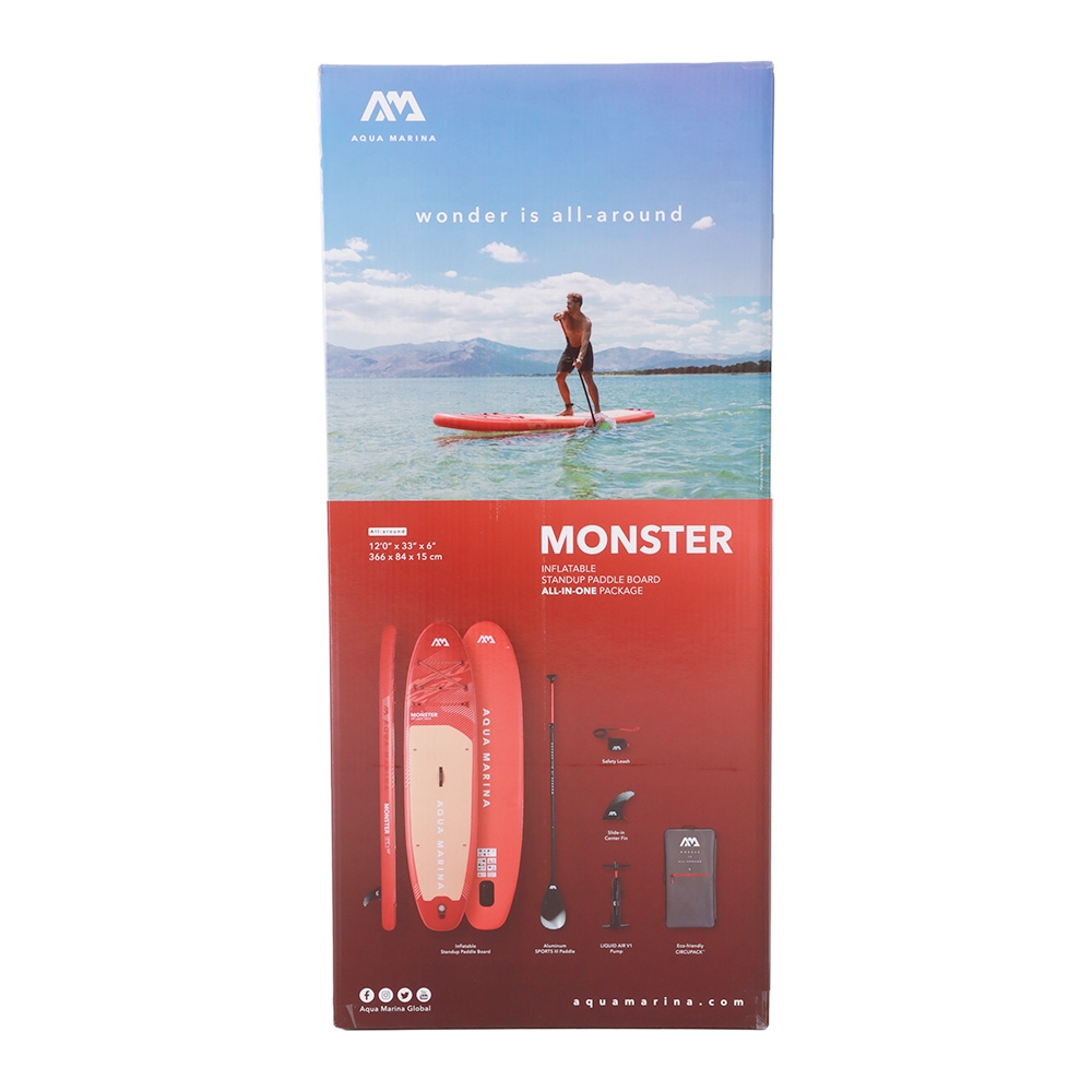 Aqua Marina 2026 Monster All-Round Inflatable Stand Up Paddle Board Package 12ft