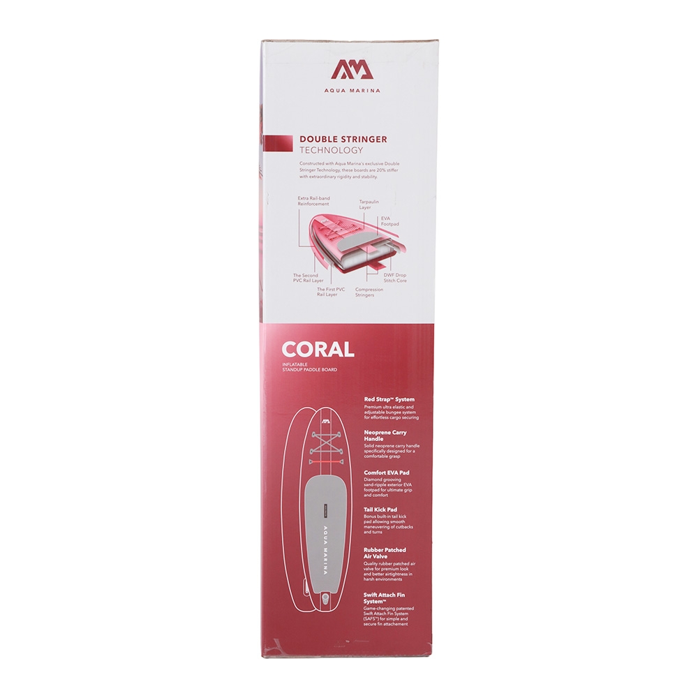 Aqua Marina Coral Raspberry Advanced All-Round Inflatable Stand Up Paddle Board Package 10ft 2in