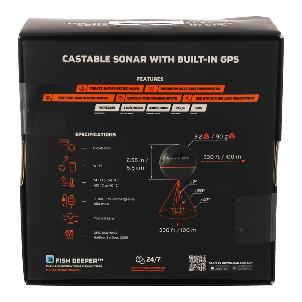 Deeper Smart Sonar PRO+ 2 Fish Finder with Wi-Fi and GPS