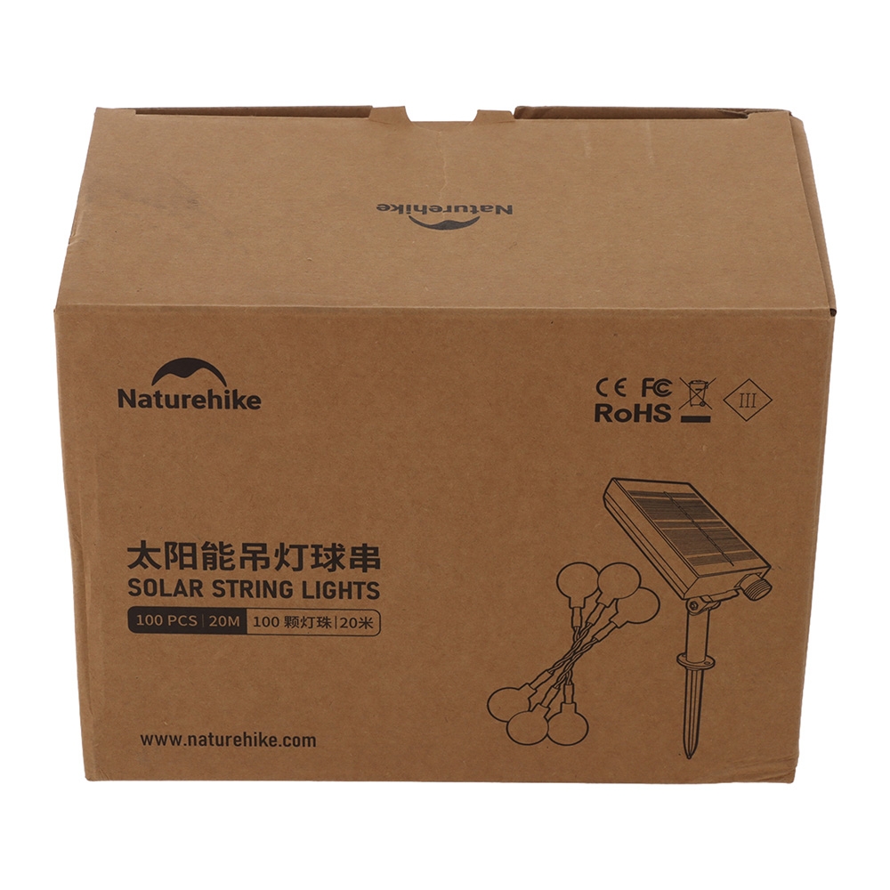 Naturehike Solar 100 LED Globe String Lights with Remote Control 20m