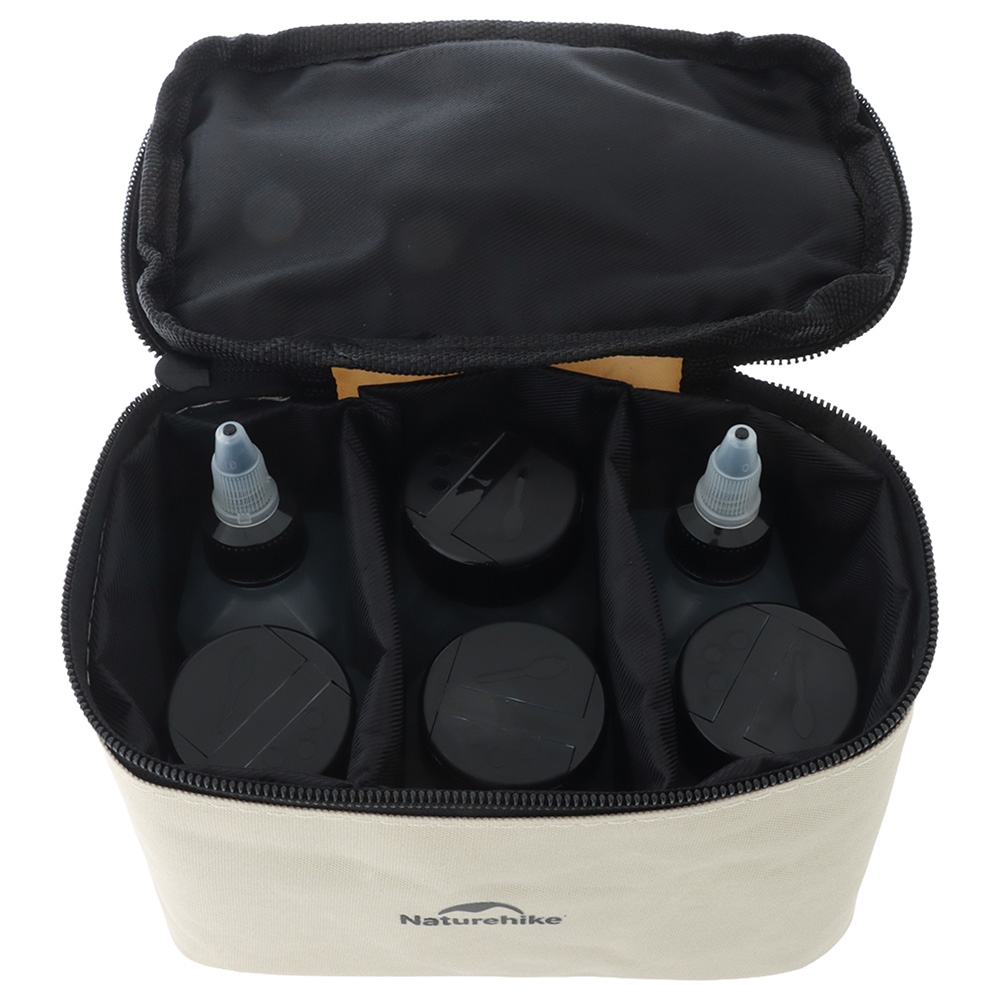 Naturehike 6-in-1 Portable Seasoning Bottle Set with Carry Bag