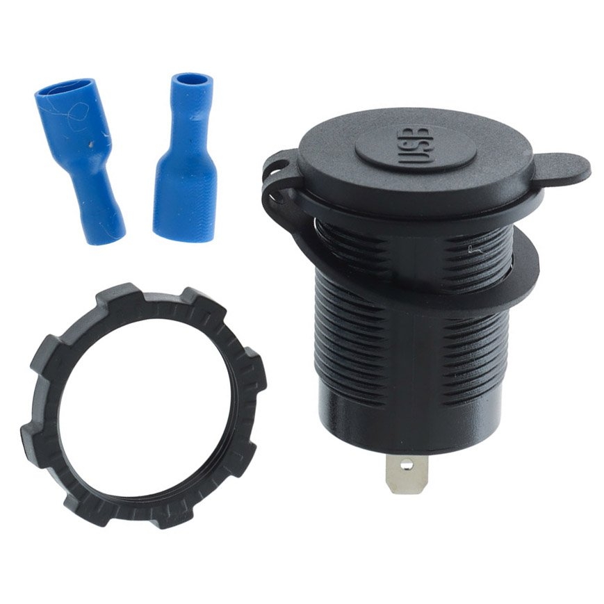 Waterproof Dual USB Fast Charger Socket with LED Light Ring 12/24V