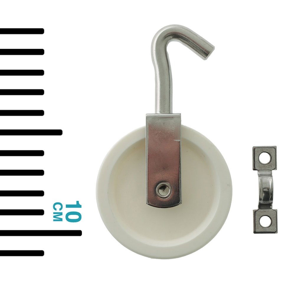 Tiller Rope Steering Pulley Swivel Top with Eye Strap