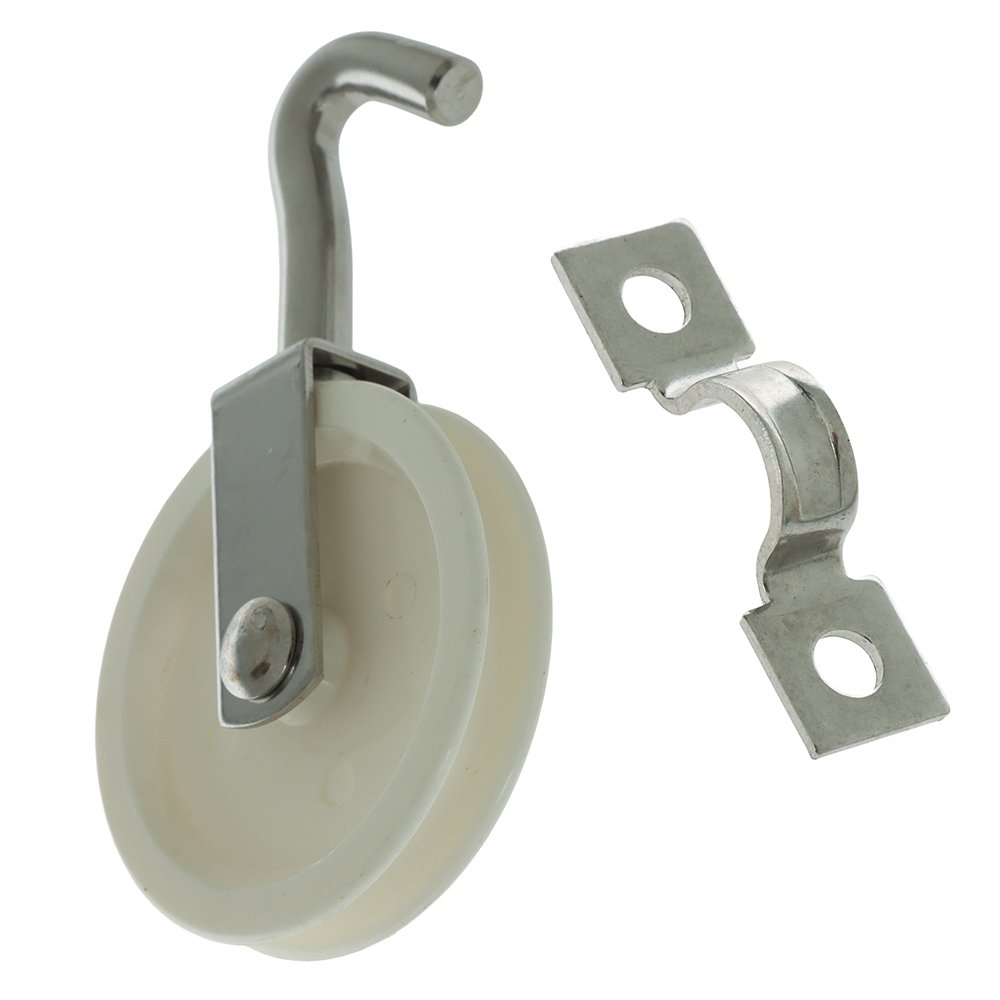Tiller Rope Steering Pulley Swivel Top with Eye Strap
