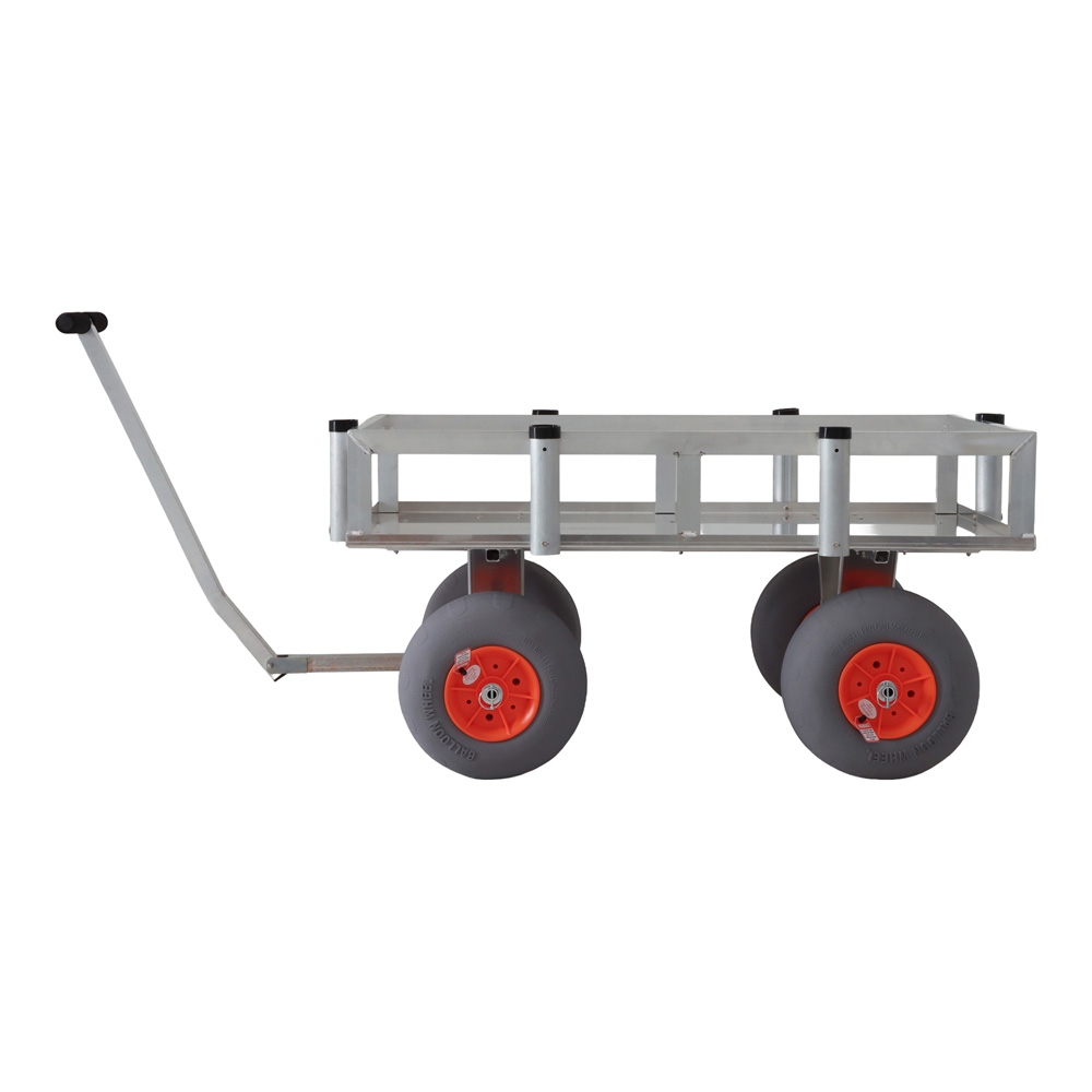 Aluminium Beach Cart with Balloon Wheels and 8 Rod Holders - 227kg Capacity