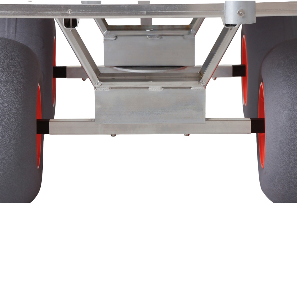 Aluminium Beach Cart with Balloon Wheels and 8 Rod Holders - 227kg Capacity