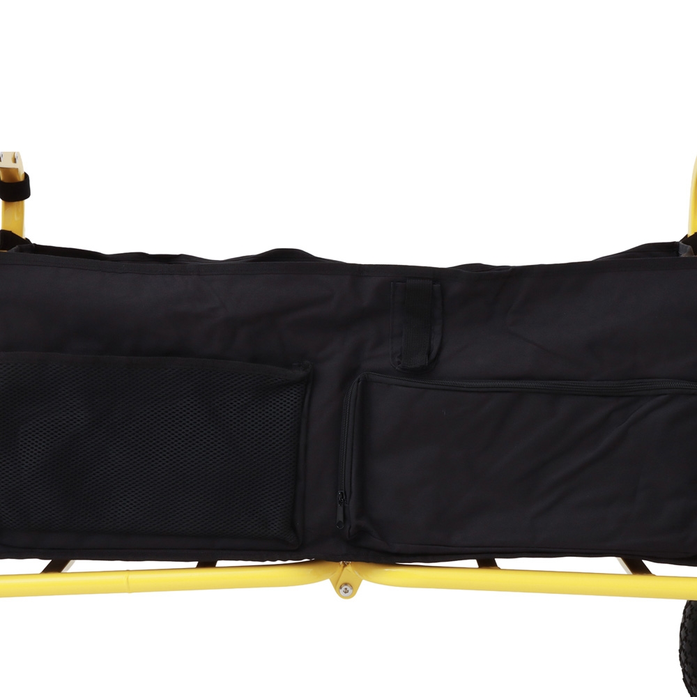 Foldable Beach Cart with Inflatable Wheels and 8 Rod Holders - 136kg Capacity
