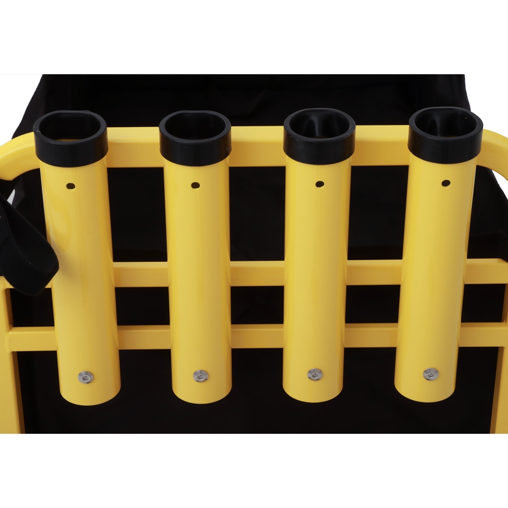 Foldable Beach Cart with Inflatable Wheels and 8 Rod Holders - 136kg Capacity
