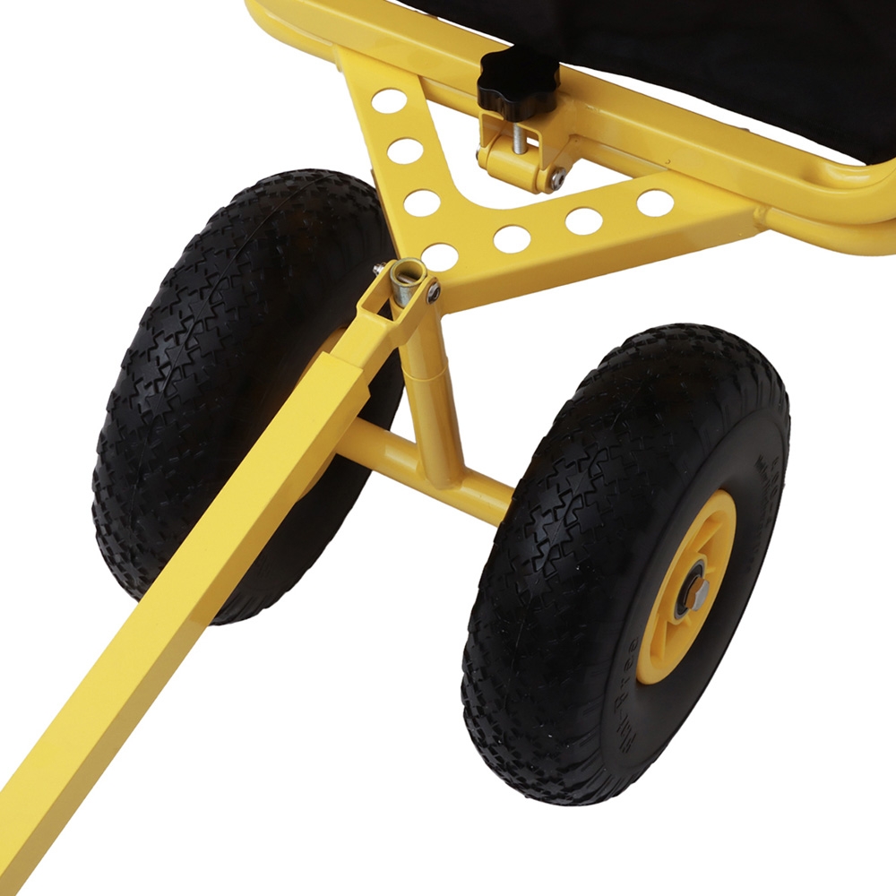 Foldable Beach Cart with Inflatable Wheels and 8 Rod Holders - 136kg Capacity