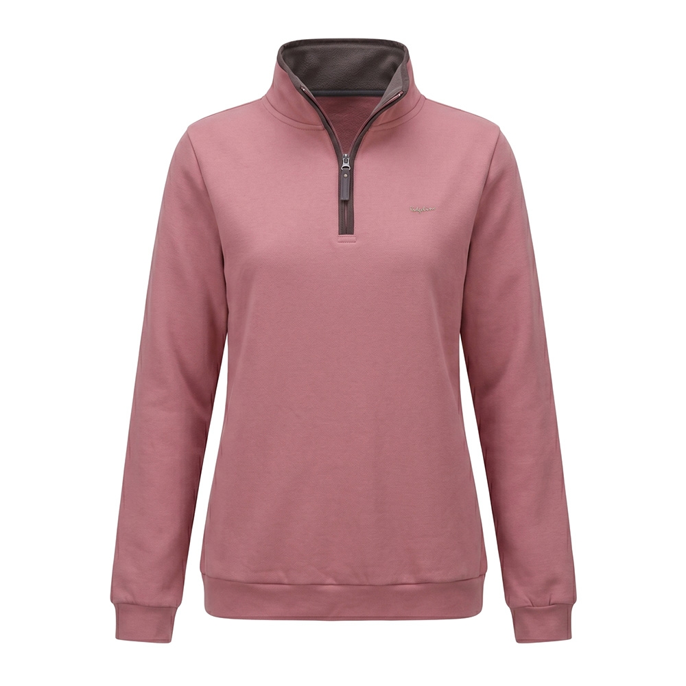 Ridgeline Brancaster Womens 1/4 Zip Top Dusky Pink