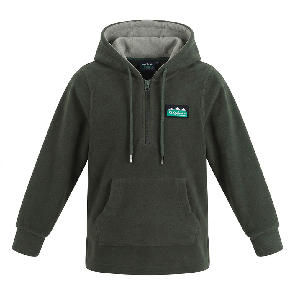 Ridgeline Ballistic Kids 275gsm Fleece Hoodie Deep Forest