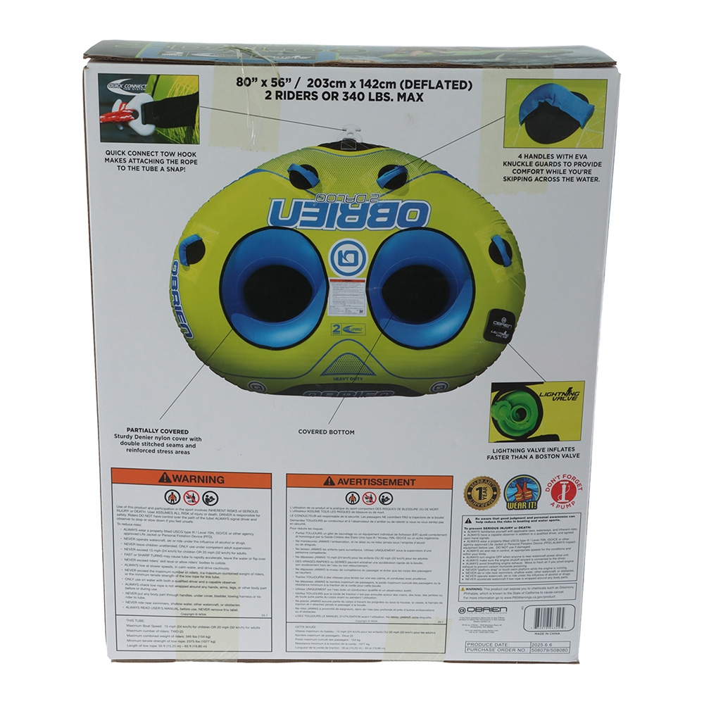 O'Brien Daloo 2-Person Towable Sea Biscuit Ski Tube 203 x 142cm