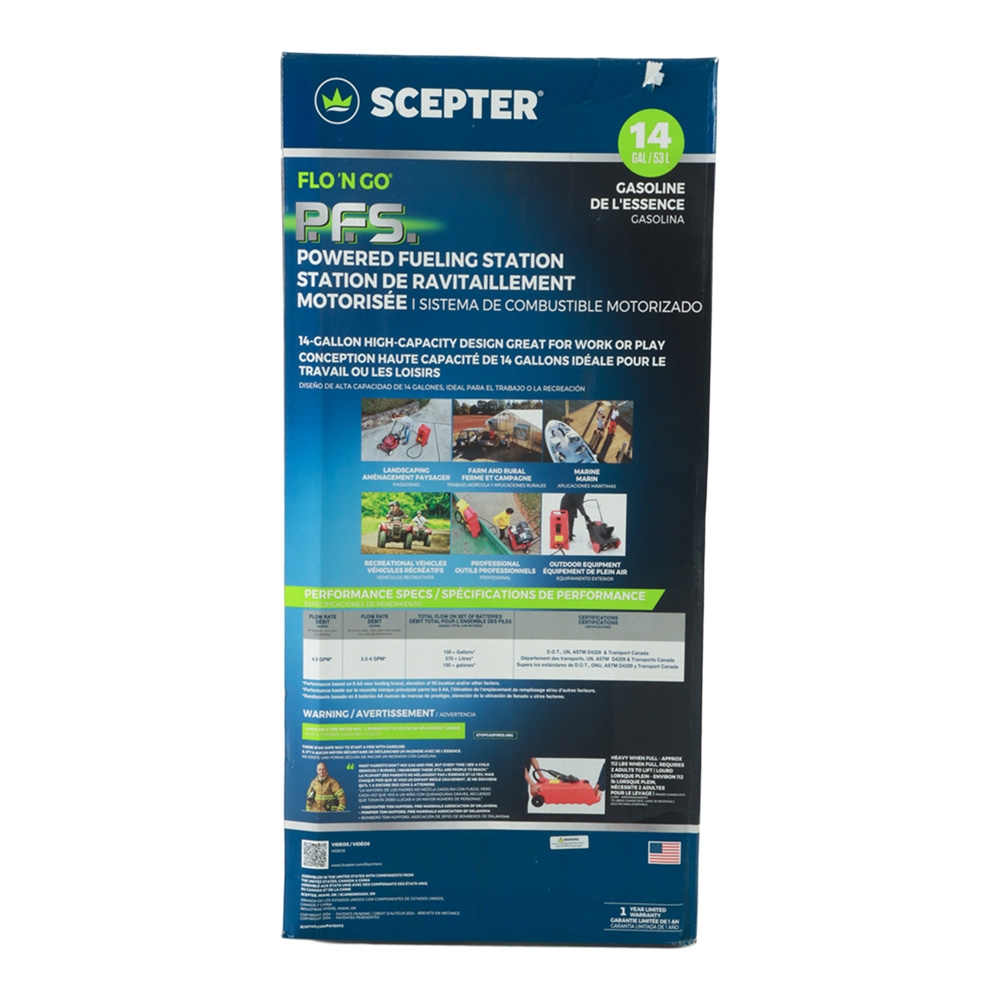 Scepter Portable Powered Fuel Station 53L Petrol / Red