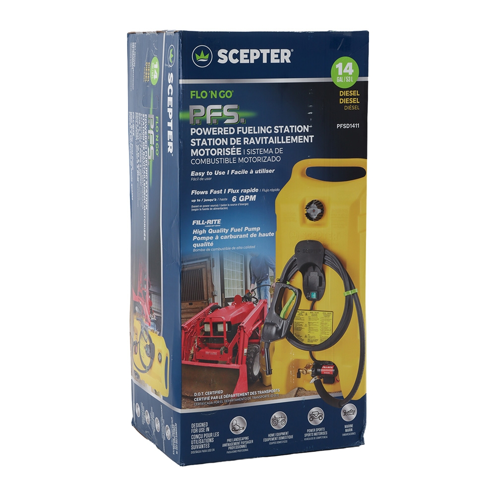 Scepter Portable Powered Fuel Station 53L Diesel / Yellow