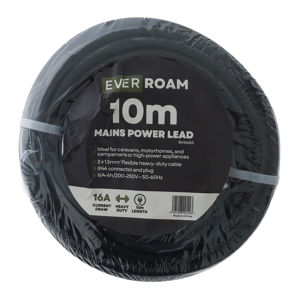 Everroam Heavy Duty Caravan & Motorhome Mains Power Lead 16A 10m