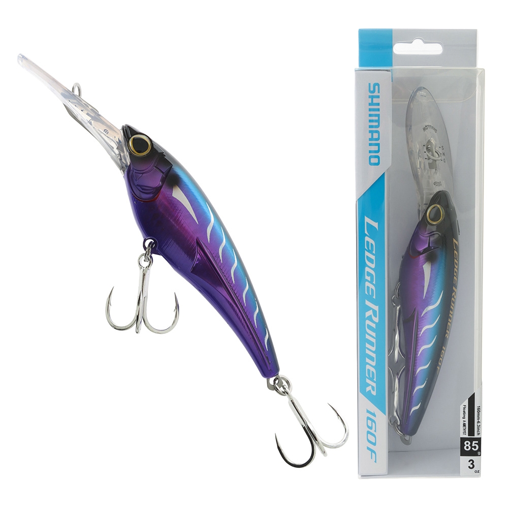 Shimano Ledge Runner 160F Bibbed Trolling Lure 160mm Amethyst Spark