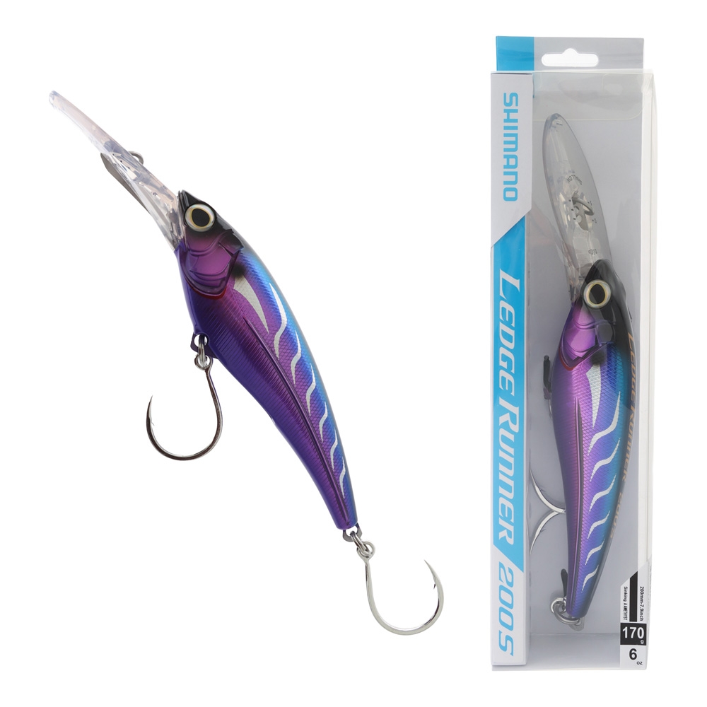 Shimano Ledge Runner 200S Bibbed Trolling Lure 200mm Amethyst Spark
