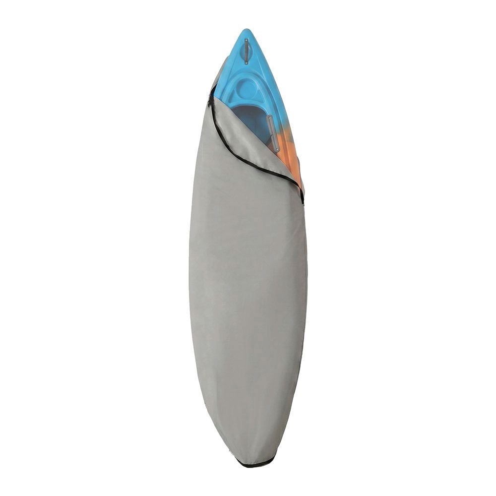 Heavy-Duty 600D Waterproof Full Zip Kayak Cover Grey Small 3.3m-3.6m