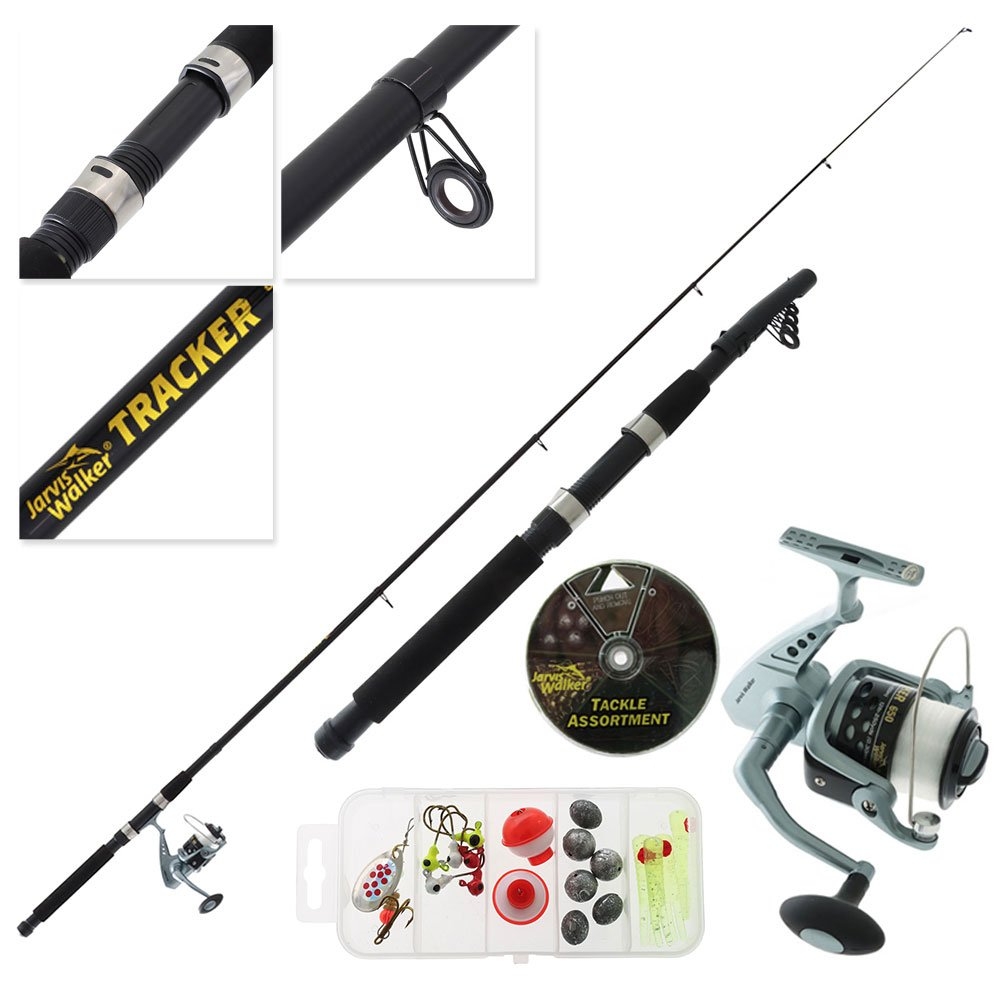 Jarvis Walker Tracker II Telescopic Travel Spin Combo with Line and Tackle 8ft 4-8kg