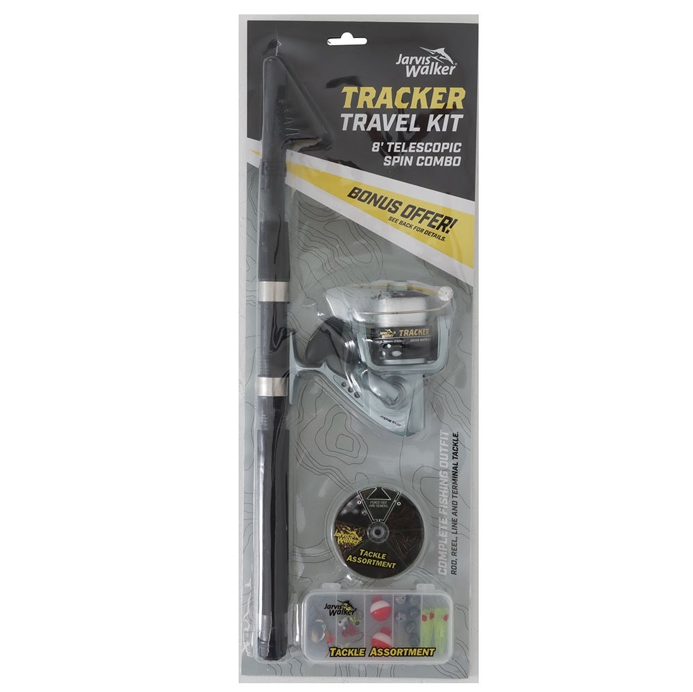 Jarvis Walker Tracker II Telescopic Travel Spin Combo with Line and Tackle 8ft 4-8kg