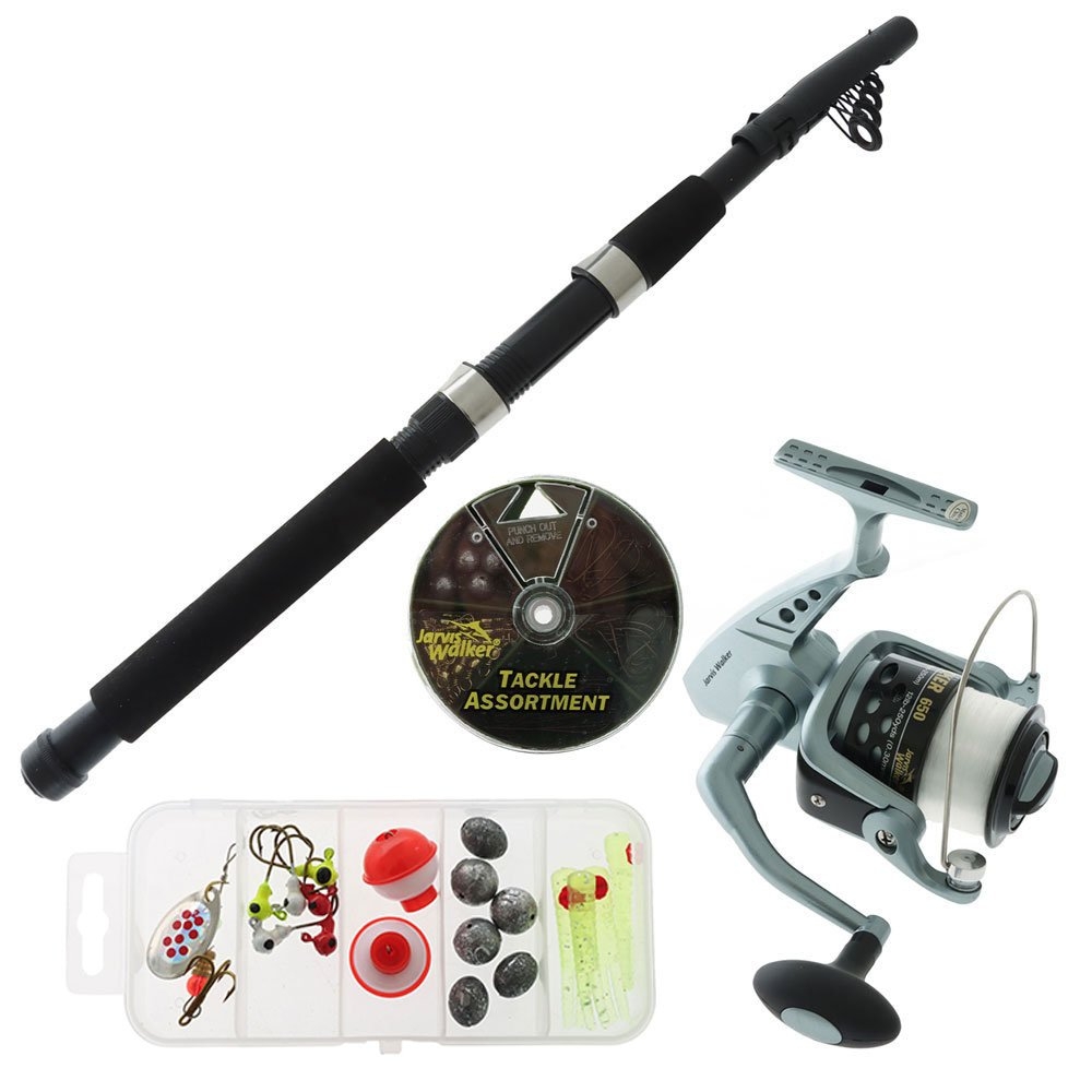 Jarvis Walker Tracker II Telescopic Travel Spin Combo with Line and Tackle 8ft 4-8kg