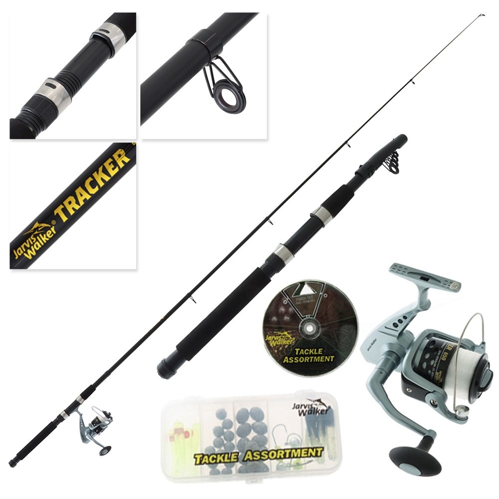 Jarvis Walker Tracker II Telescopic Travel Spin Combo with Line and Tackle 8ft 4-8kg