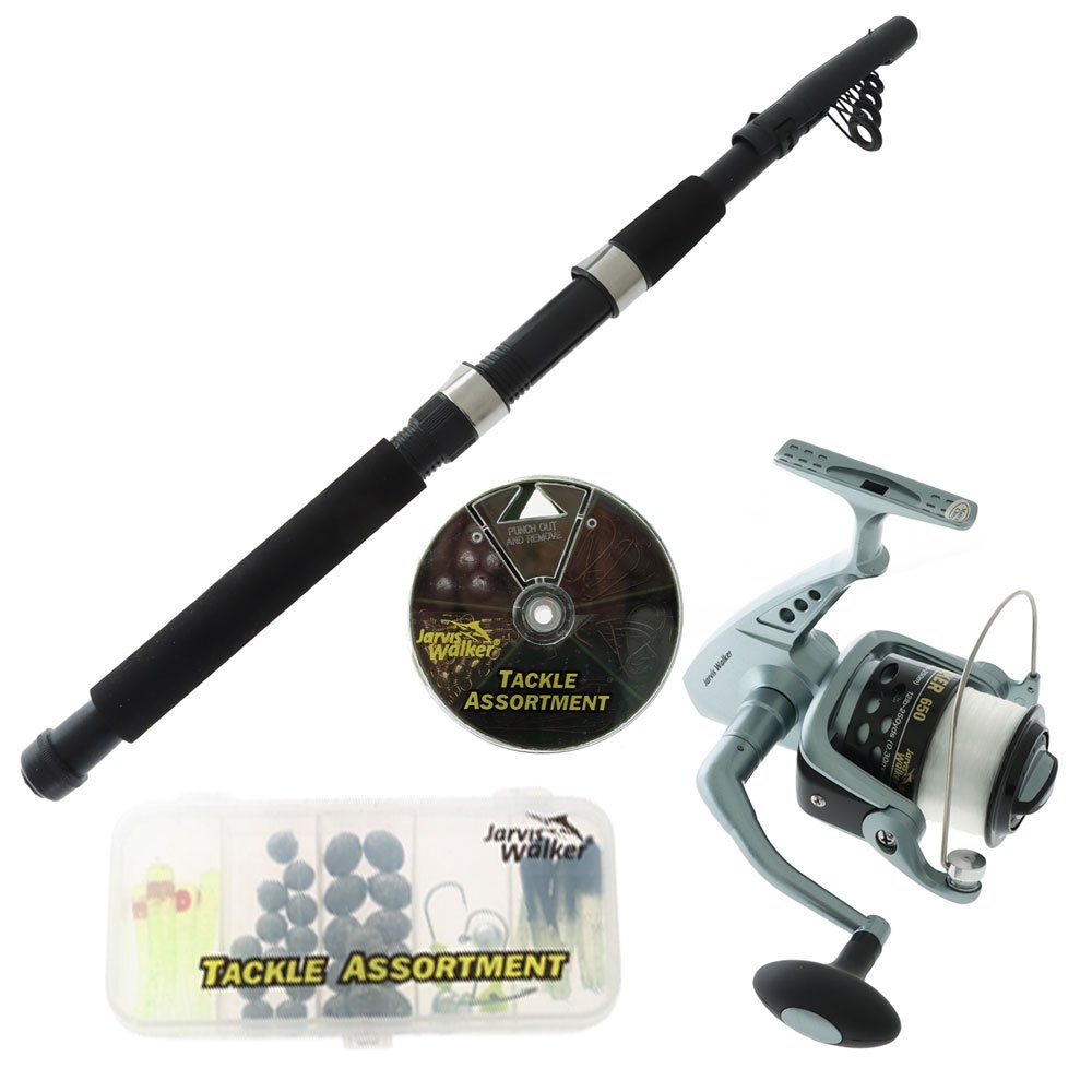 Jarvis Walker Tracker II Telescopic Travel Spin Combo with Line and Tackle 8ft 4-8kg