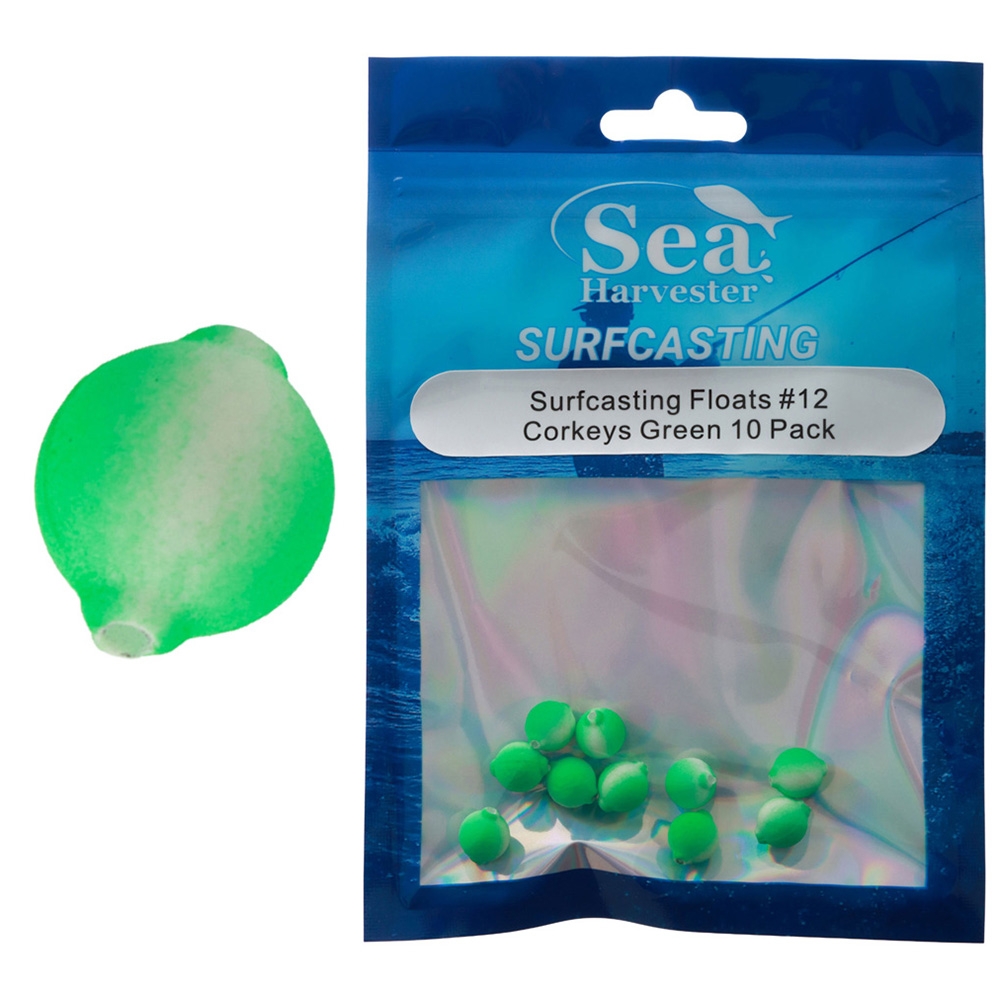 Sea Harvester Corkeys Floating Beads Qty 10 Small #12 Lumo Green