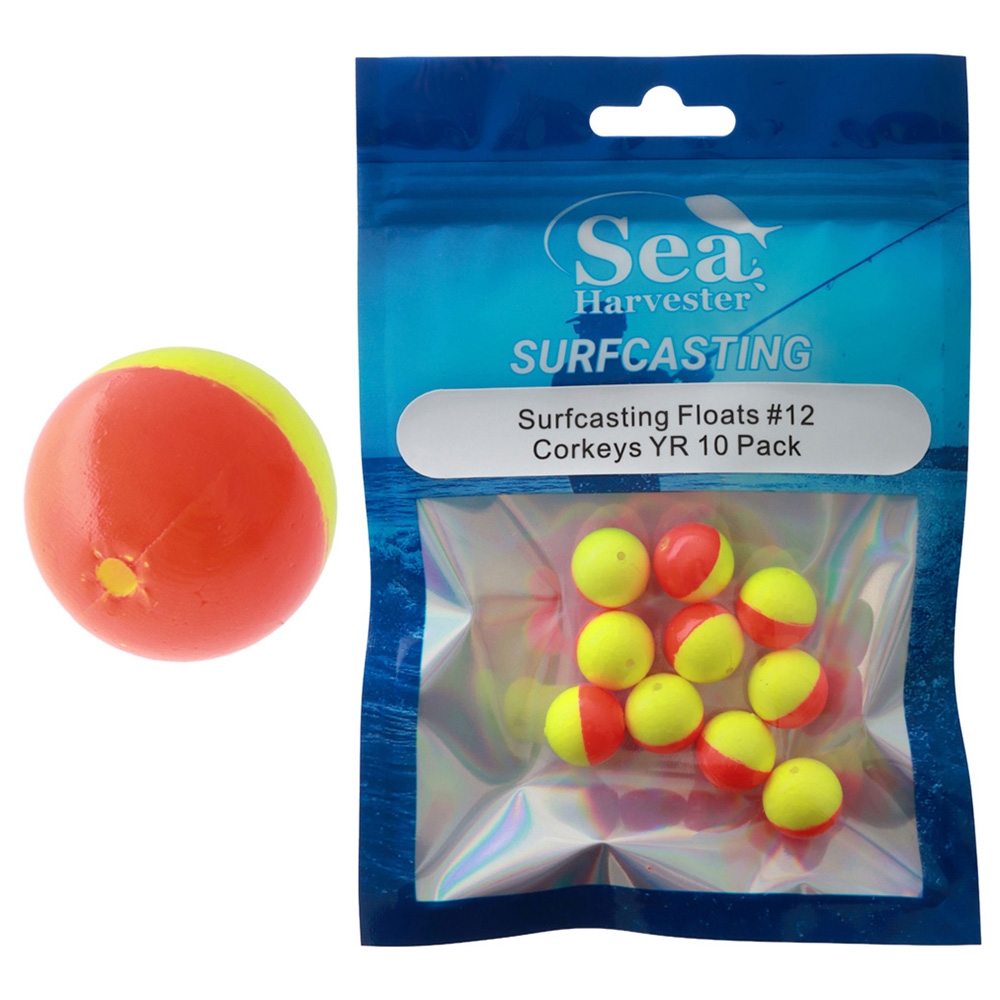 Sea Harvester Corkeys Floating Beads Qty 10 Small #12 Yellow Red