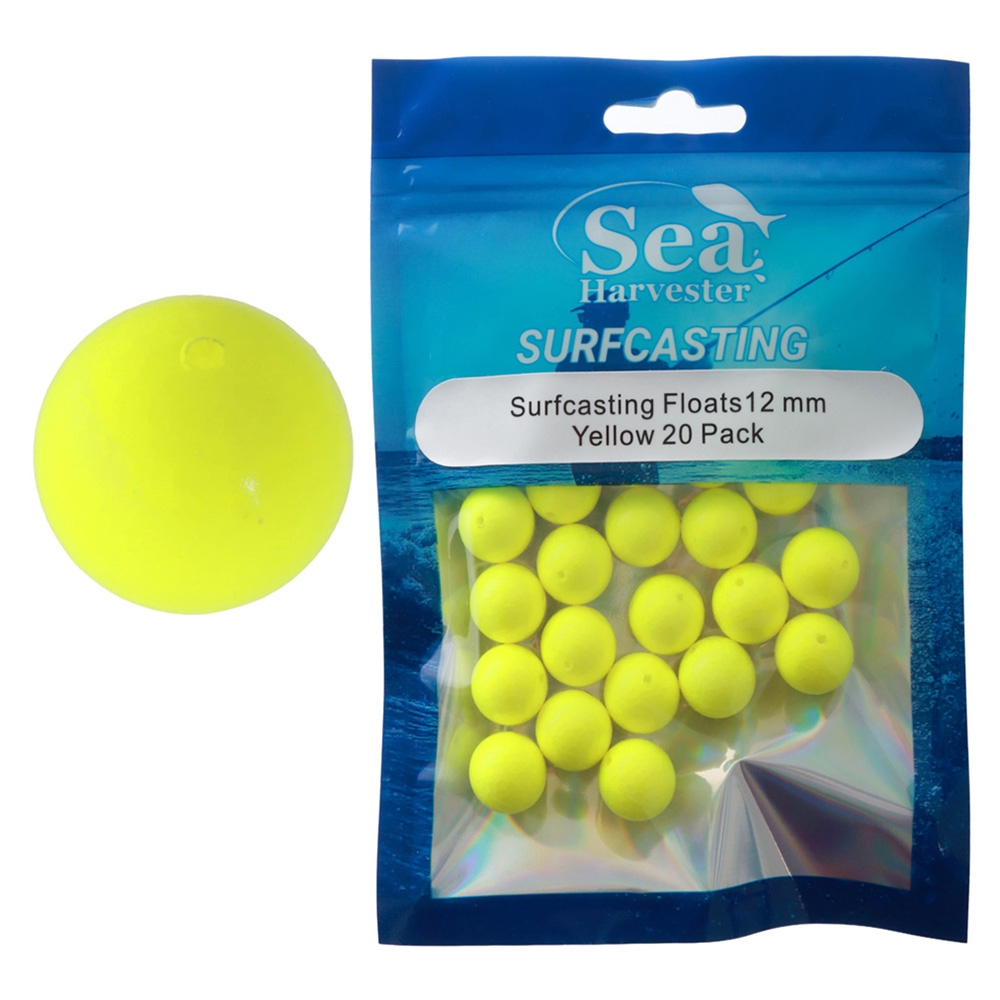 Sea Harvester Surfcasting Floating Beads 12mm Yellow Qty 20