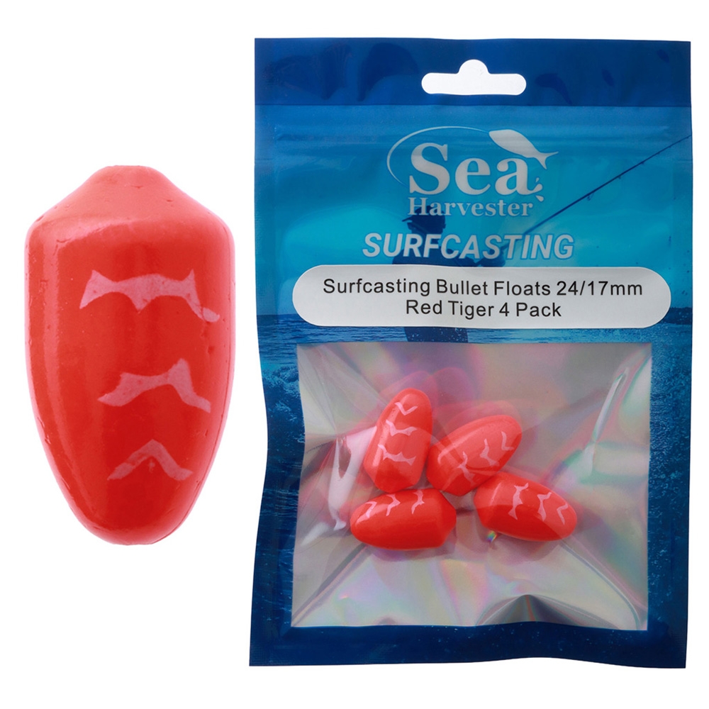 Sea Harvester Surfcasting Bullet Floats 24 x 17mm Qty 4 Red Tiger