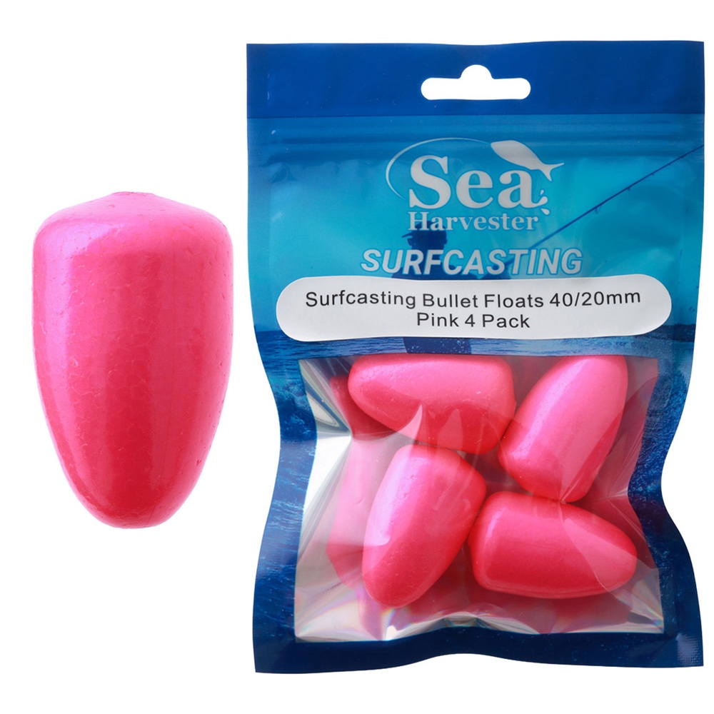 Sea Harvester Surfcasting Bullet Floats 40 x 20mm Qty 4 Pink