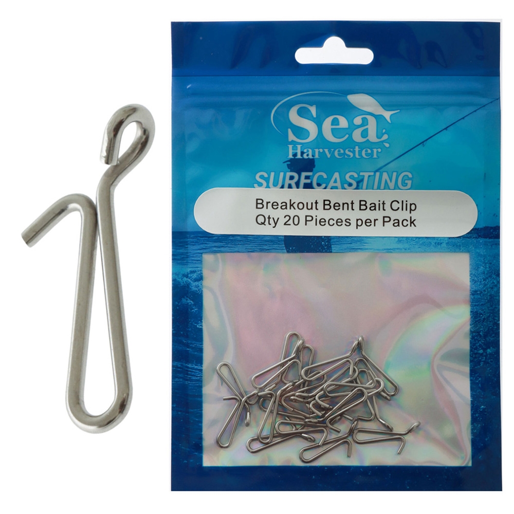 Sea Harvester Breakout Surfcasting Bent Bait Clips Qty 20
