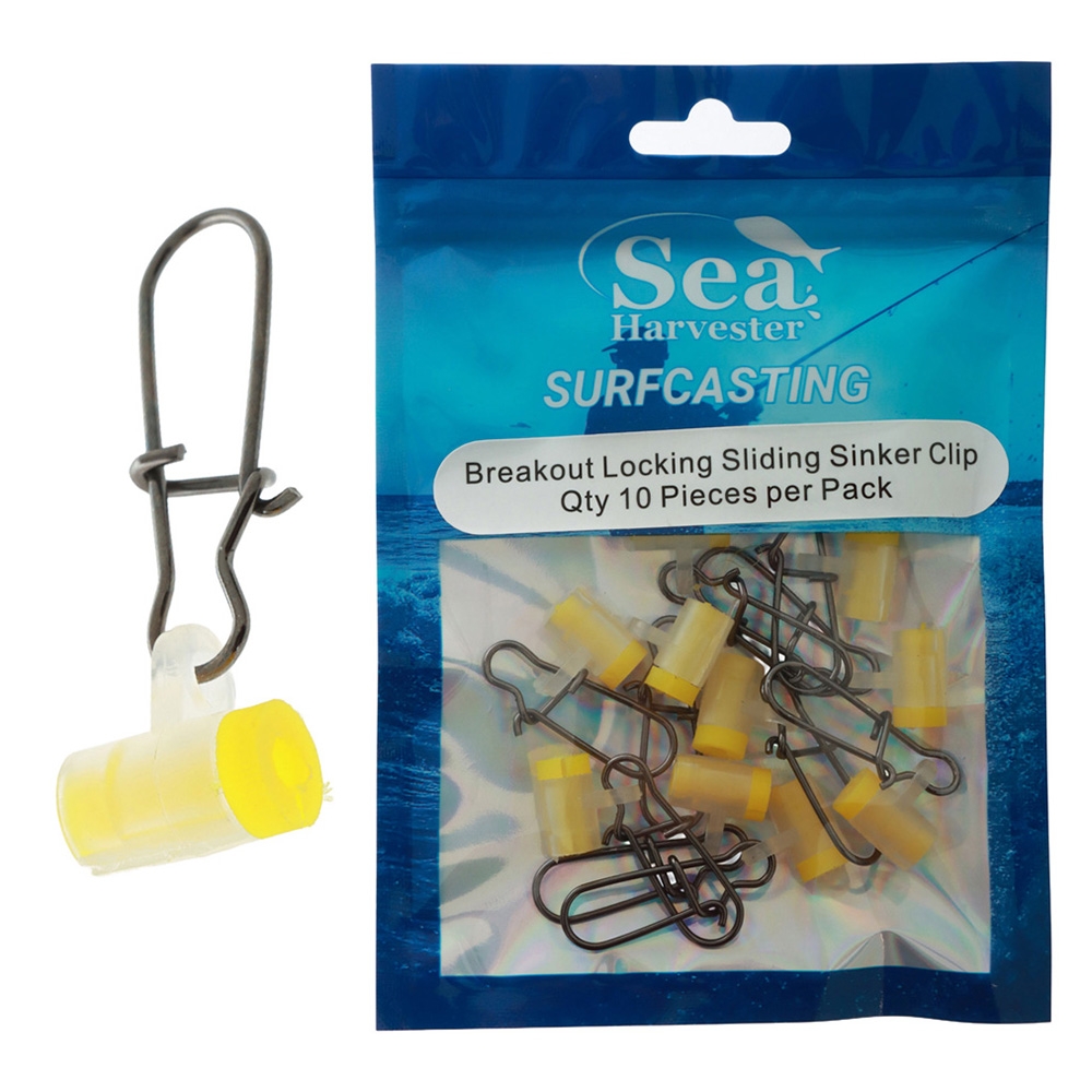 Sea Harvester Breakout Locking Sliding Sinker Clips Qty 10