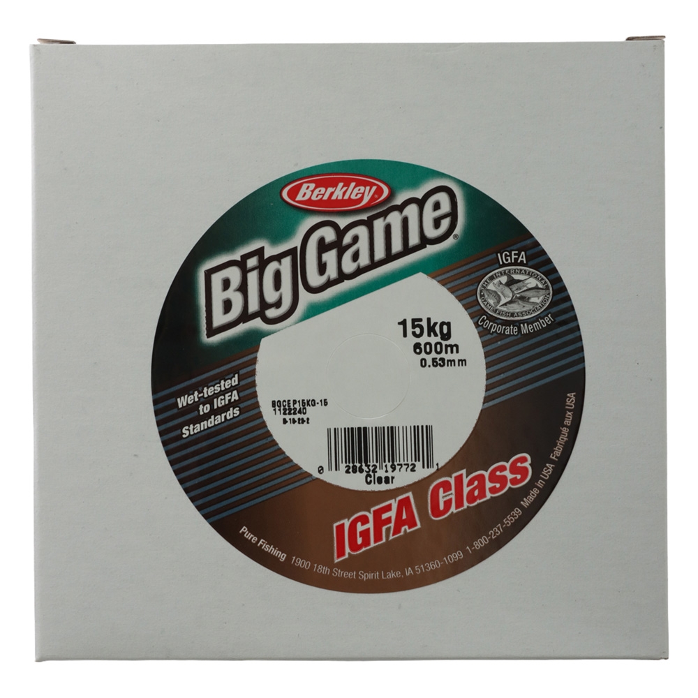 Berkley Big Game IGFA Class Monofilament Line Clear 600m 15kg 0.53mm