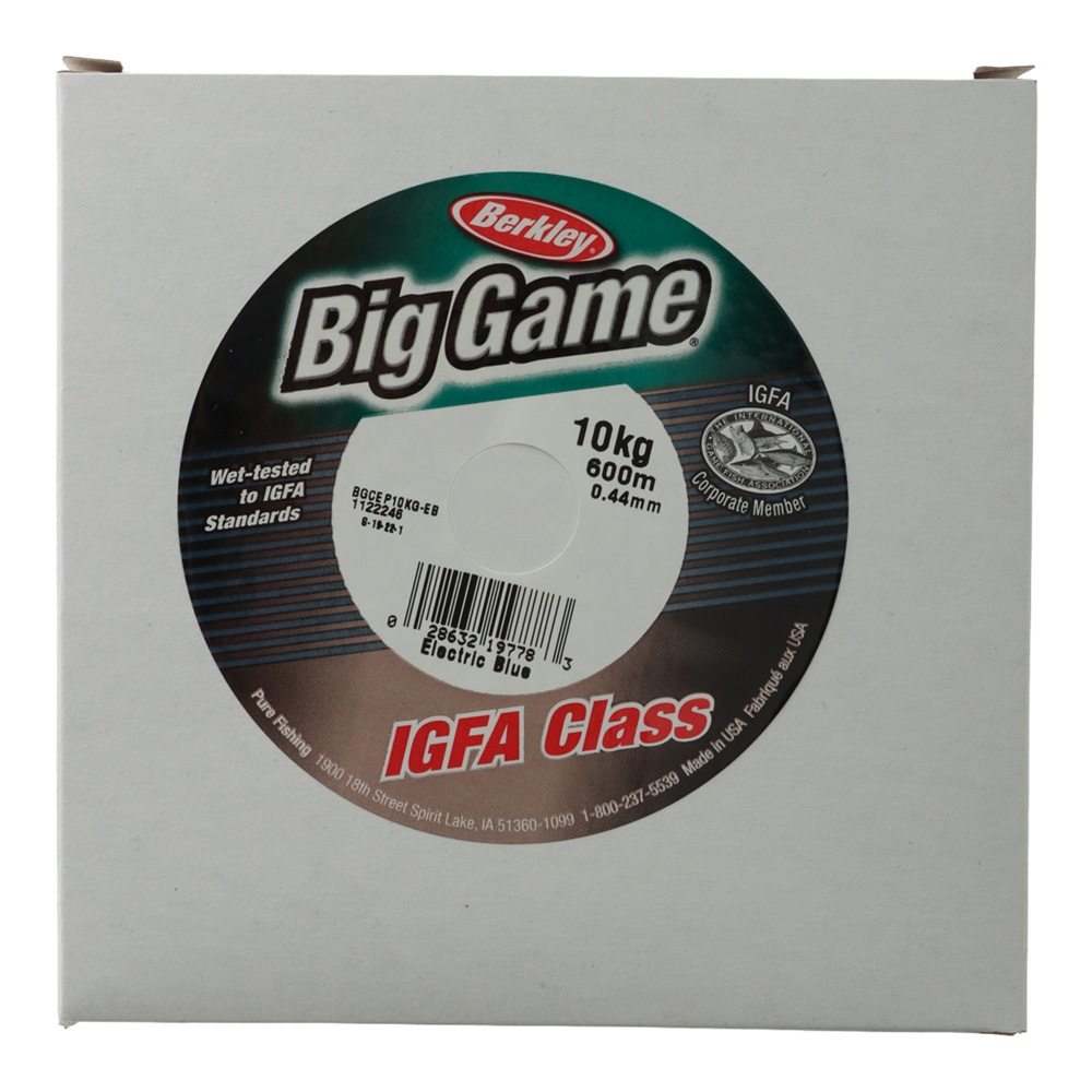 Berkley Big Game IGFA Class Monofilament Line Electric Blue 600m 10kg 0.44mm
