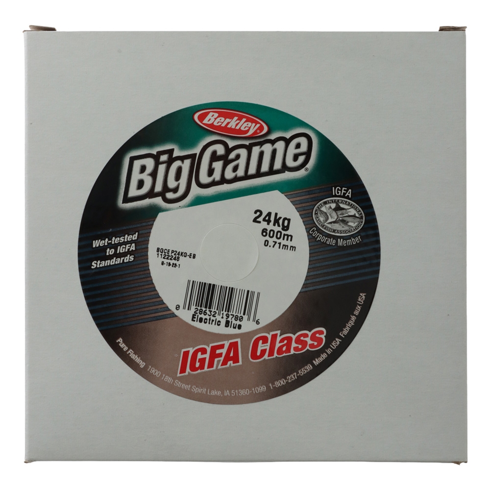 Berkley Big Game IGFA Class Monofilament Line Electric Blue 600m 24kg 0.68mm