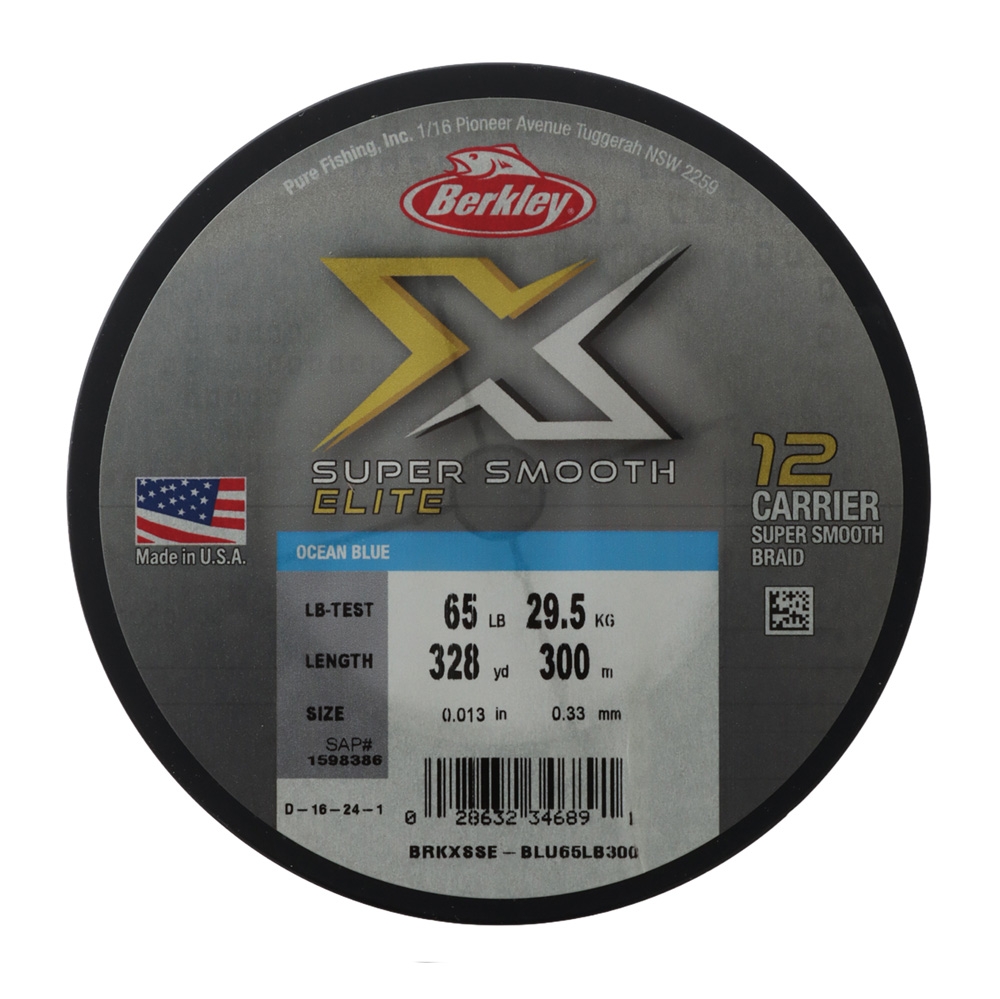 Berkley X Super Smooth Elite 12 Braid Ocean Blue 300m 65lb 0.33mm