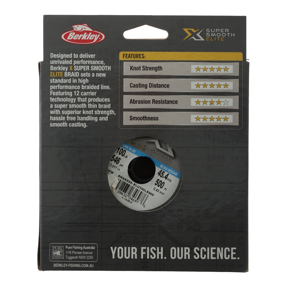 Berkley X Super Smooth Elite 12 Braid Ocean Blue 500m 100lb 0.43mm