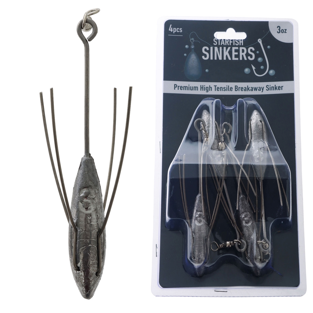 Starfish High Tensile Breakaway Sinker Pack Qty 4 3oz