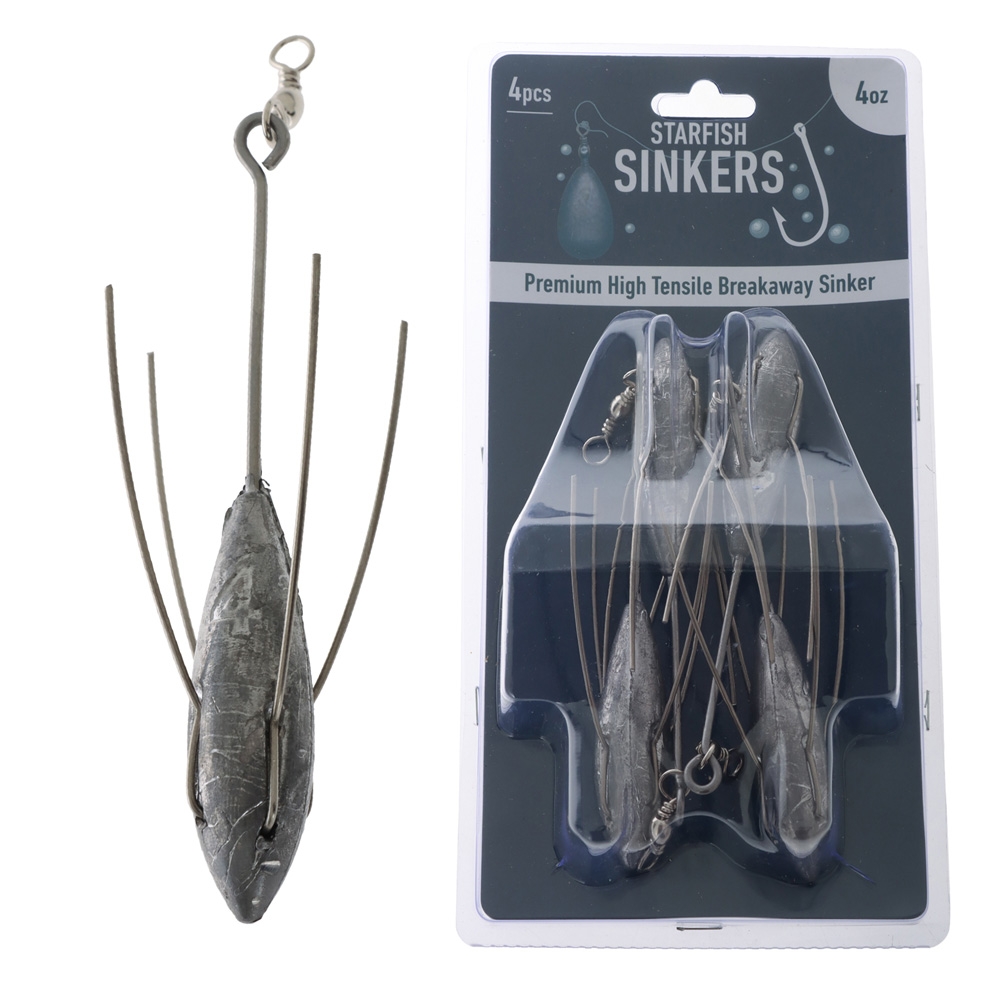 Starfish High Tensile Breakaway Sinker Pack Qty 4 4oz